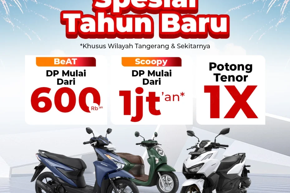Promo Motor Honda Tangerang Januari menampilkan Beat, Scoopy, dan Vario 160 dengan DP ringan