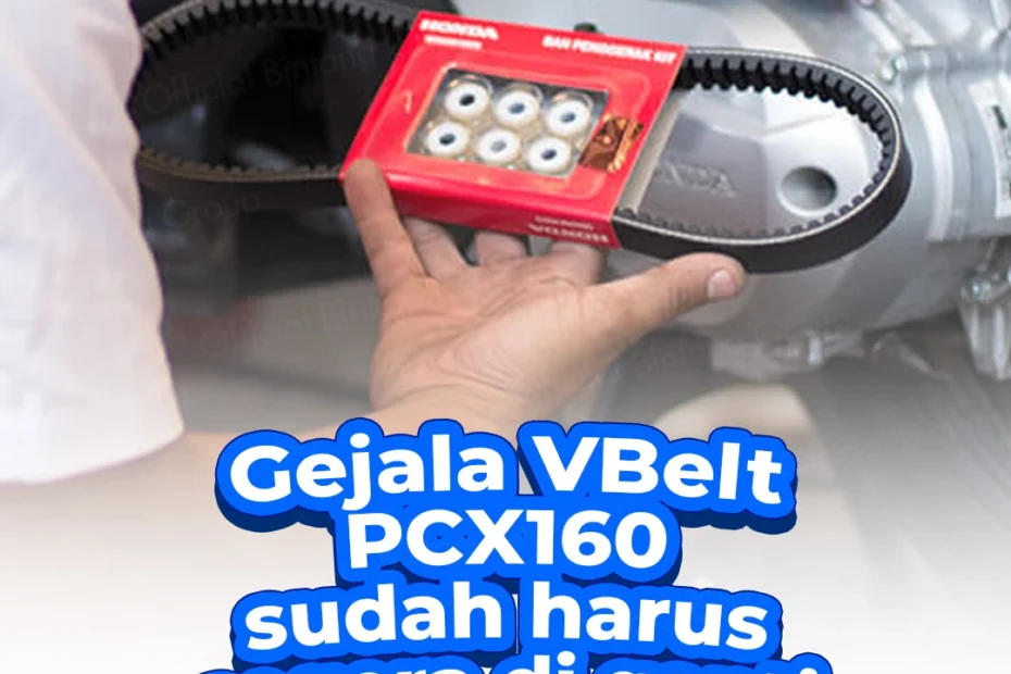 Kondisi V-Belt Honda PCX yang sudah aus dan retak